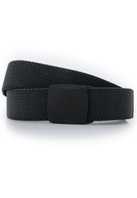 Modini - Szary elastyczny pasek do spodni z czarną klamrą PT19. Kolor: szary, czarny, wielokolorowy. Materiał: guma #1