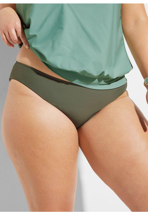bonprix - Tankini (3 części). Typ kołnierza: dekolt w serek. Kolor: zielony. Długość rękawa: na ramiączkach. Styl: klasyczny
