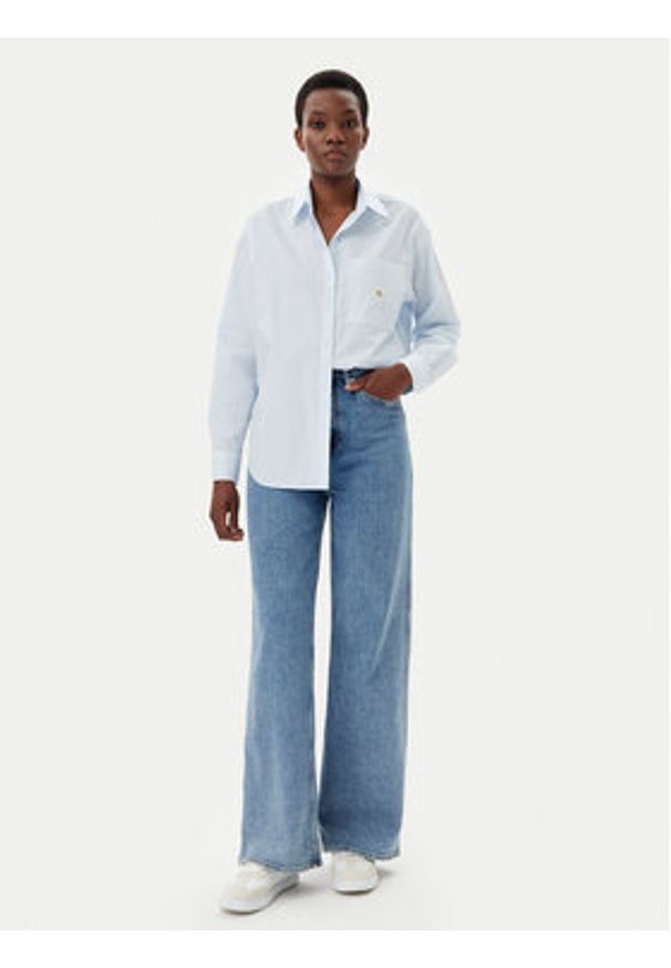 Calvin Klein Jeans Koszula J20J224436 Błękitny Relaxed Fit. Kolor: niebieski. Materiał: bawełna