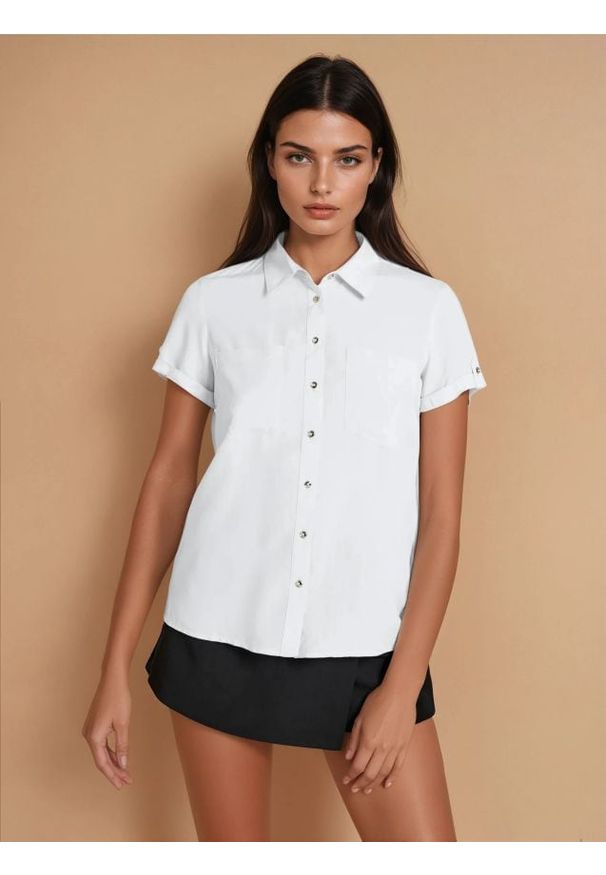 Sinsay - Wiskozowa koszula - biały. Kolor: biały. Materiał: wiskoza