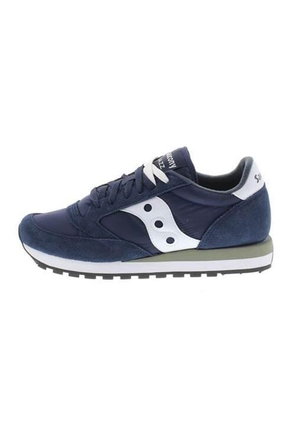 Buty do chodzenia męskie Saucony Jazz Original. Zapięcie: sznurówki. Kolor: biały, wielokolorowy, niebieski. Materiał: tkanina, materiał, skóra, syntetyk. Szerokość cholewki: normalna. Sport: turystyka piesza