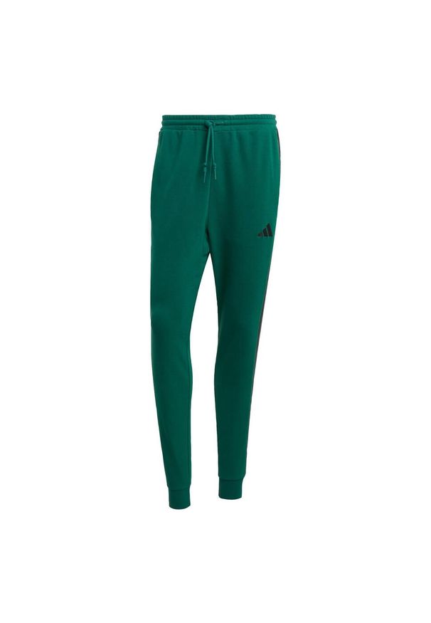 Adidas - Spodnie Essential 3-Stripes French Terry. Kolor: czarny, zielony, wielokolorowy. Materiał: materiał