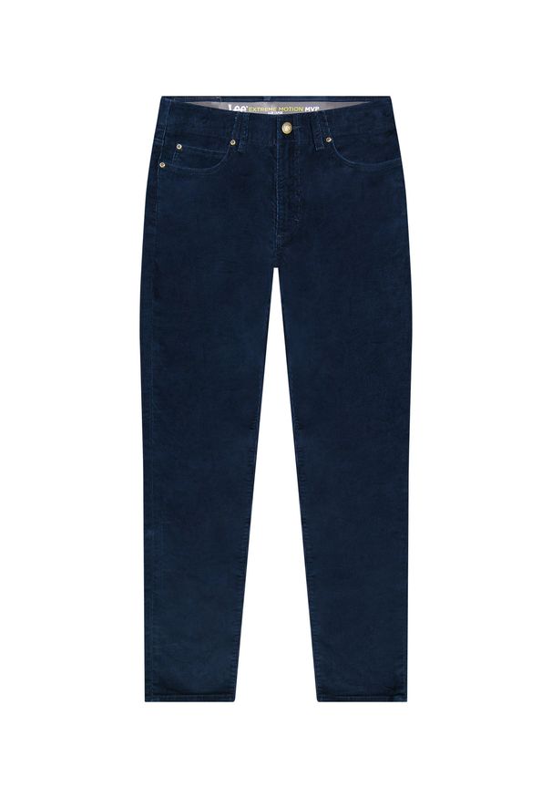 Lee - MESKIE SPODNIE MATERIAŁOWE LEE DAREN ZIP FLY RIVET NAVY 112373981. Materiał: materiał