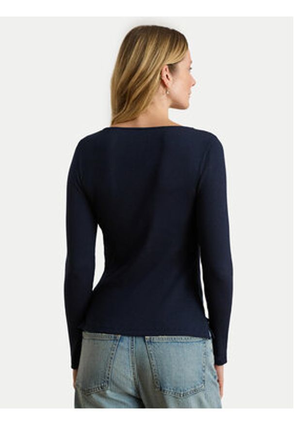 Lauren Ralph Lauren - LAUREN RALPH LAUREN Bluzka 200980145002 Granatowy Slim Fit. Kolor: niebieski