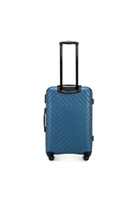 Wittchen - Średnia walizka z ABS-u z geometrycznym tłoczeniem ciemnoniebieska. Kolor: niebieski. Materiał: poliester. Wzór: geometria #3