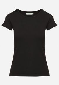 Renee - Czarny Casualowy T-shirt z Bawełny Zeiasha. Okazja: na co dzień. Kolor: czarny. Materiał: bawełna. Styl: casual #4