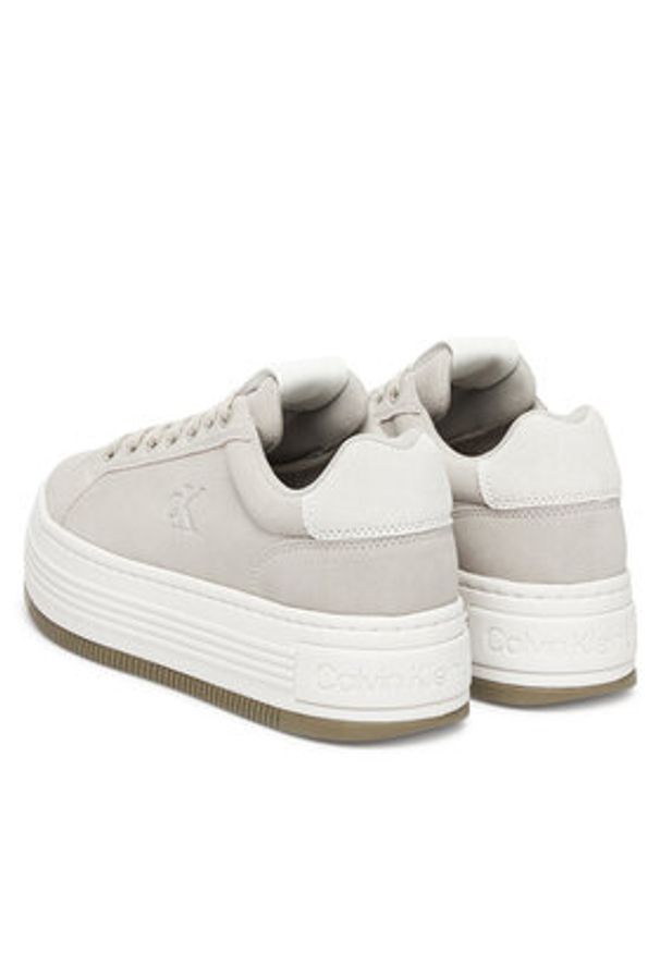 Calvin Klein Jeans Sneakersy Bold Flatf Low Lace Mg Sd YW0YW01839 Szary. Kolor: szary. Materiał: zamsz, skóra