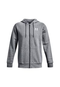 Bluza fitness męska Under Armour Essential Fleece Full Zip Hood. Typ kołnierza: kaptur. Kolor: szary. Sport: fitness