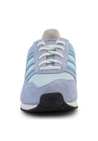 Adidas - Buty adidas Race Walk M GZ2045 niebieskie. Zapięcie: pasek. Kolor: niebieski. Materiał: guma, zamsz, materiał, tkanina. Wzór: paski, aplikacja. Sport: turystyka piesza
