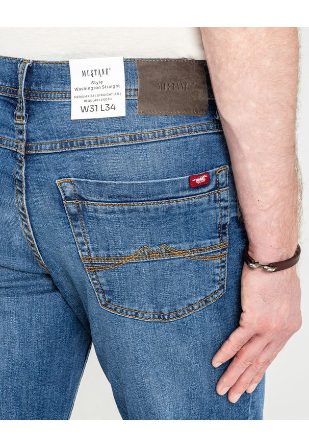 Męskie Spodnie Jeansowe Mustang Style Washington Straight Denim Blue 1018017 5000 782