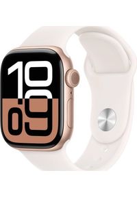 APPLE - Smartwatch Apple Watch Series 10 GPS + Cellular, koperta 42 mm z aluminium w kolorze róowego zota z paskiem sportowym w kolorze agodnego róu - rozmiar. Rodzaj zegarka: smartwatch. Styl: sportowy #1