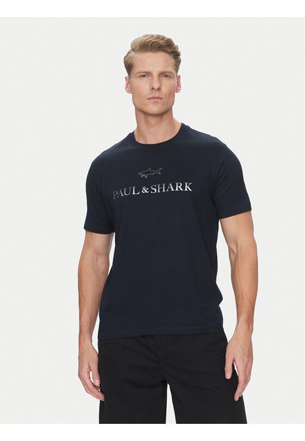 PAUL & SHARK - Paul&Shark T-Shirt C0P1239 Granatowy Regular Fit. Kolor: niebieski. Materiał: bawełna