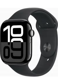 APPLE - Smartwatch Apple Apple Watch Series 10 GPS 42mm z aluminium w kolorze onyksu z paskiem sportowym w kolorze czarnym - M/L - Gwarancja bezpieczeństwa. P. Rodzaj zegarka: smartwatch. Kolor: czarny. Styl: sportowy