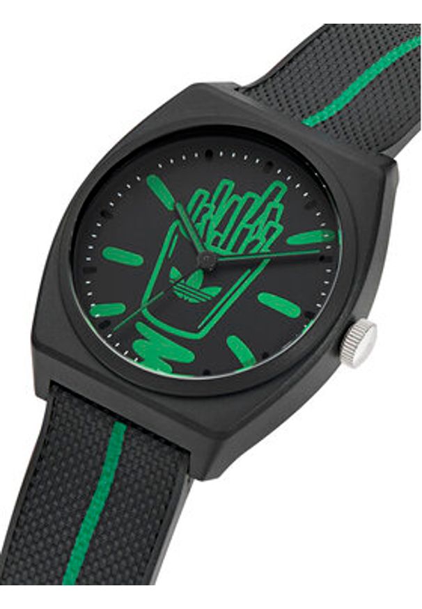 Adidas - adidas Zegarek Project Two AOST25040 Czarny. Kolor: czarny