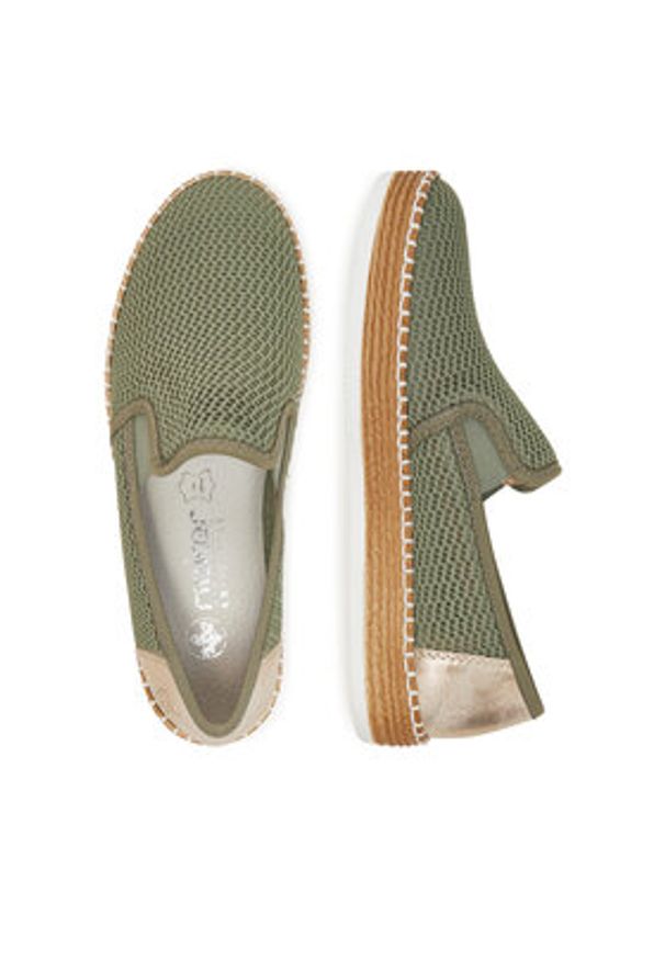 Rieker Espadryle CEO-L7873-52 Zielony. Kolor: zielony. Materiał: materiał