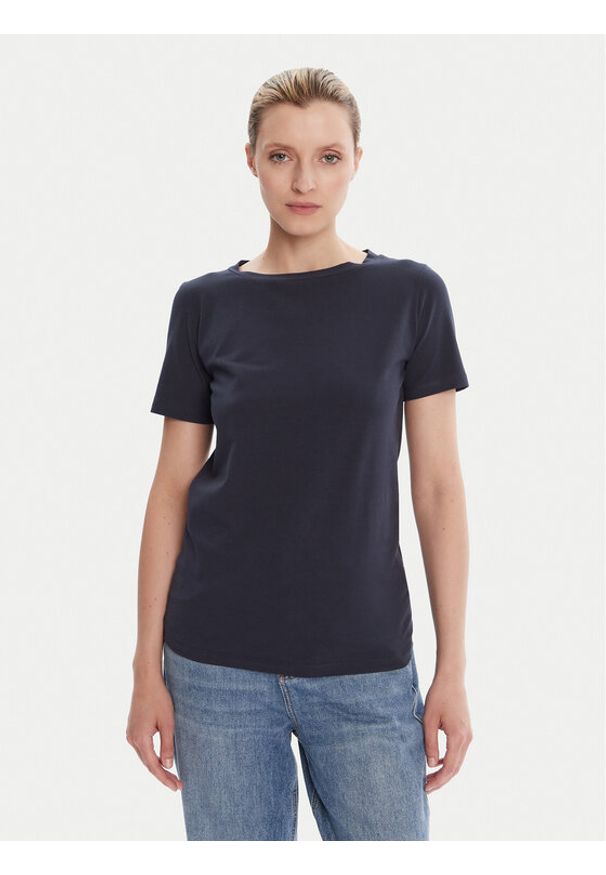 Weekend Max Mara T-Shirt Multib 2525976011 Granatowy Regular Fit. Kolor: niebieski. Materiał: bawełna