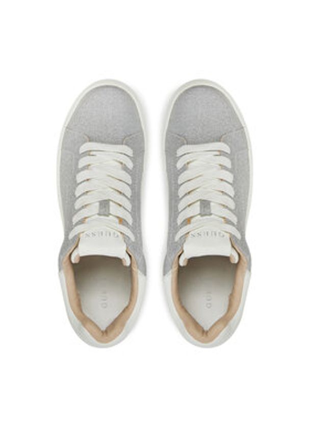 Guess Sneakersy FLPWIN LEL12 Srebrny. Kolor: srebrny. Materiał: skóra