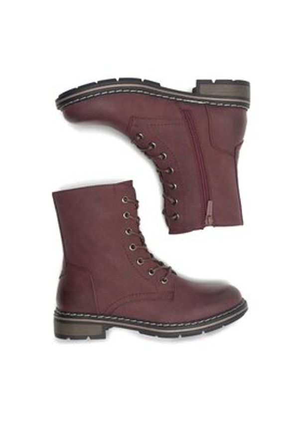 Clara Barson Botki KAYLA WS6201-05 Bordowy. Kolor: czerwony