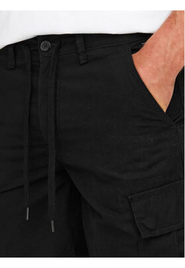 Only & Sons Szorty materiałowe Loc Cargo 22029214 Czarny Regular Fit. Kolor: czarny. Materiał: bawełna