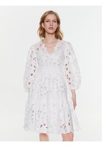 Red Valentino Sukienka codzienna 2R3VA22Y6QA Biały Regular Fit. Okazja: na co dzień. Kolor: biały. Materiał: syntetyk. Typ sukienki: proste. Styl: casual #1