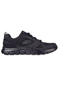skechers - Buty męskie SKECHERS Track Syntac. Okazja: na co dzień. Kolor: czarny, wielokolorowy. Materiał: skóra. Sport: fitness