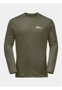 Jack Wolfskin Longsleeve Essential Longsleeve 1808821 Khaki Regular Fit. Kolor: brązowy. Materiał: bawełna. Długość rękawa: długi rękaw #3