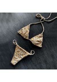 Intica - Bikini trójkątne wiązane szybkoschnące na plażę Taesuk. Materiał: materiał