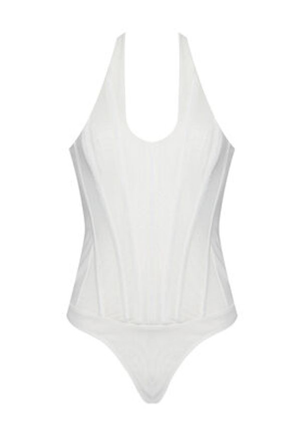 BARDOT - Bardot Body Trey Halter Neck 60030TB Biały Slim Fit. Typ kołnierza: dekolt halter. Kolor: biały. Materiał: syntetyk