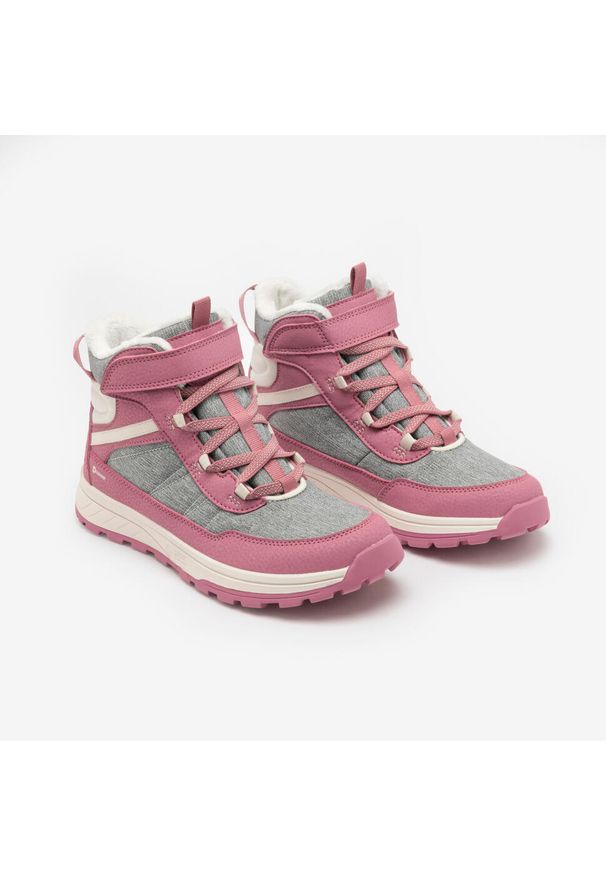 quechua - Buty turystyczne dla dzieci Quechua SH500 Warm wodoodporne. Okazja: na co dzień. Kolor: różowy, biały, wielokolorowy. Sezon: zima. Sport: turystyka piesza, outdoor