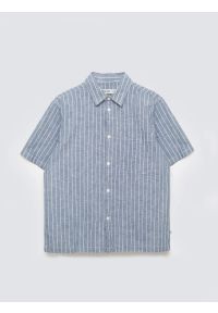 Big-Star - Koszula chłopięca oversize w prążek niebieska Wenling 401. Okazja: na co dzień. Kolor: niebieski. Materiał: tkanina, bawełna, len. Długość rękawa: krótki rękaw. Długość: krótkie. Wzór: prążki. Sezon: lato. Styl: casual, elegancki, klasyczny #3