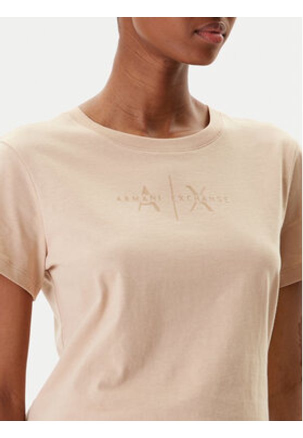 Armani Exchange T-Shirt XW001366 AF10356 U1051 Beżowy Regular Fit. Kolor: beżowy. Materiał: bawełna