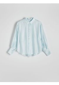 Reserved - Koszula z lyocellu - jasnoniebieski. Kolor: niebieski. Materiał: tkanina. Wzór: gładki