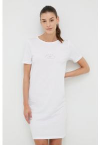 Emporio Armani Underwear koszulka nocna damska kolor biały. Kolor: biały. Materiał: materiał, dzianina. Długość: krótkie