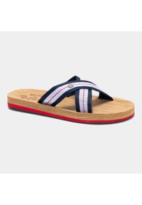 Klapki plażowe Joma S.Gomera 2533 granatowo-czerwone. Okazja: na plażę. Kolor: czerwony, niebieski, wielokolorowy, biały. Sport: pływanie, fitness