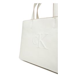 Calvin Klein Jeans Torebka Sculpted Mini Ew Tote LV04K3111G Biały. Kolor: biały. Materiał: skórzane #4