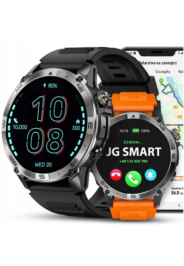 JG Smart - SMARTWATCH MĘSKI POLSKIE MENU GPS WODOODPORNY SMART WATCH KROKOMIERZ PULS. Rodzaj zegarka: smartwatch