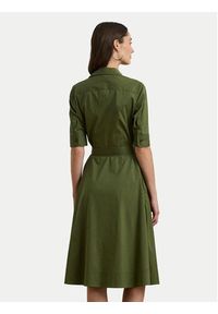 Lauren Ralph Lauren - LAUREN RALPH LAUREN Sukienka koszulowa 200748950014 Zielony Regular Fit. Kolor: zielony. Materiał: bawełna. Typ sukienki: koszulowe