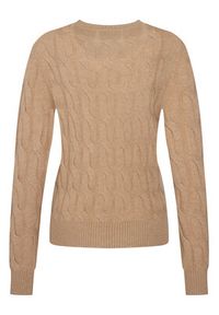 TOMMY HILFIGER - Tommy Hilfiger Kardigan WW0WW47463 Beżowy Regular Fit. Kolor: beżowy. Materiał: wełna