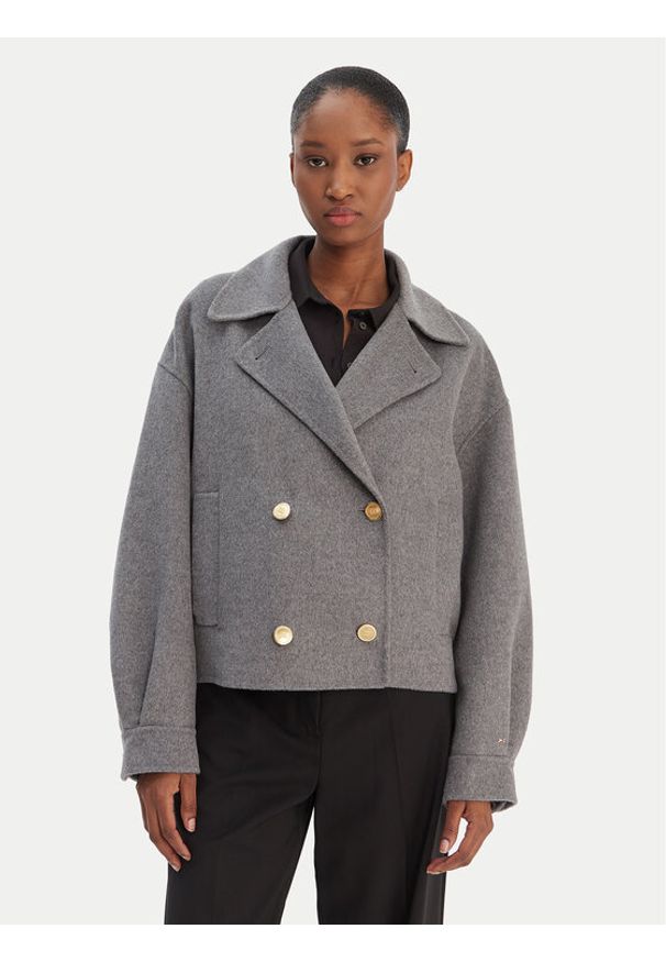 TOMMY HILFIGER - Tommy Hilfiger Kurtka przejściowa WW0WW47759 Szary Relaxed Fit. Kolor: szary. Materiał: syntetyk