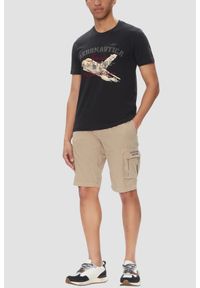 Aeronautica Militare - AERONAUTICA MILITARE Granatowy bawełniany męski t-shirt, Rozmiar XL. Okazja: na co dzień. Kolor: niebieski. Materiał: bawełna. Styl: elegancki, casual, klasyczny #4
