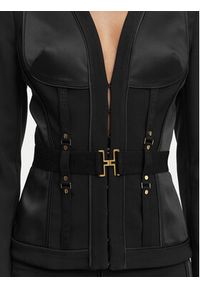 Elisabetta Franchi Marynarka GI-233-62E2-V840 Czarny Slim Fit. Kolor: czarny. Materiał: syntetyk #3