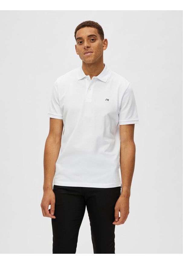 Selected Homme Polo 16087839 Biały Regular Fit. Typ kołnierza: polo. Kolor: biały