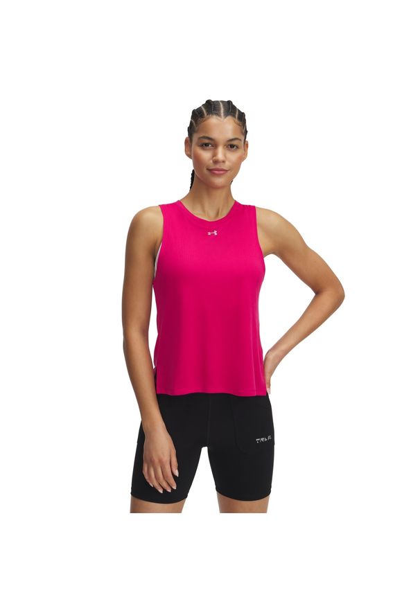 Damski tank top Under Armour Trail Run. Kolor: różowy. Długość rękawa: bez rękawów. Sport: bieganie