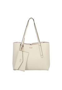 Guess - GUESS Beżowa shopperka damska 3 w 1 Brenton. Kolor: beżowy. Styl: elegancki, casual