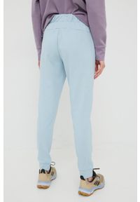 outhorn - Outhorn spodnie dresowe damskie gładkie. Kolor: niebieski. Materiał: dresówka. Wzór: gładki
