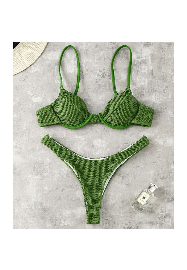 Intica - Bikini z usztywnieniem na plażę i basen Ytsje. Kolor: zielony. Materiał: materiał