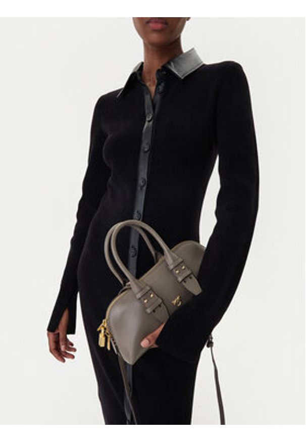 Pinko - PINKO Torebka Bowling Bag Baguette AI 25-26 PLTT 105334 A0QO Szary. Kolor: szary. Materiał: skórzane