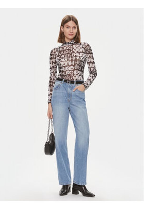 Hugo Bluzka Damaryllis 50505290 Kolorowy Slim Fit. Materiał: syntetyk. Wzór: kolorowy