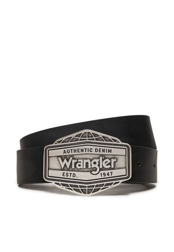 Wrangler Pasek Męski Big Buckle 112358068 Czarny. Kolor: czarny. Materiał: skóra