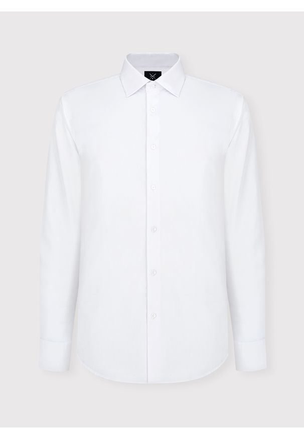 Pako Lorente - PAKO LORENTE – Biała koszula męska z długim rękawem. Kolor: biały. Materiał: bawełna. Długość rękawa: długi rękaw. Długość: długie. Wzór: gładki